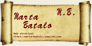 Marta Batalo vizit kartica